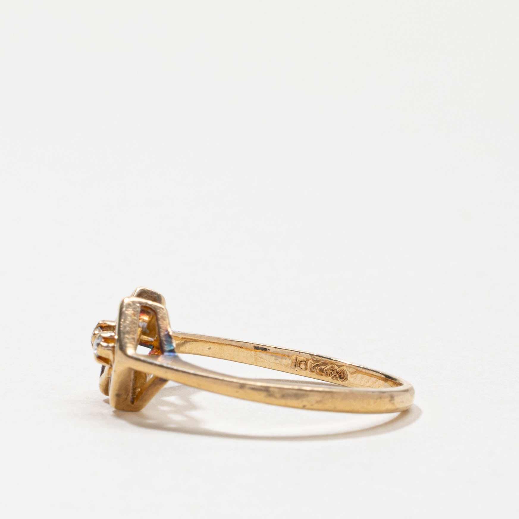 10k Two Stone Diamond Geometric Ring | SZ 6.25