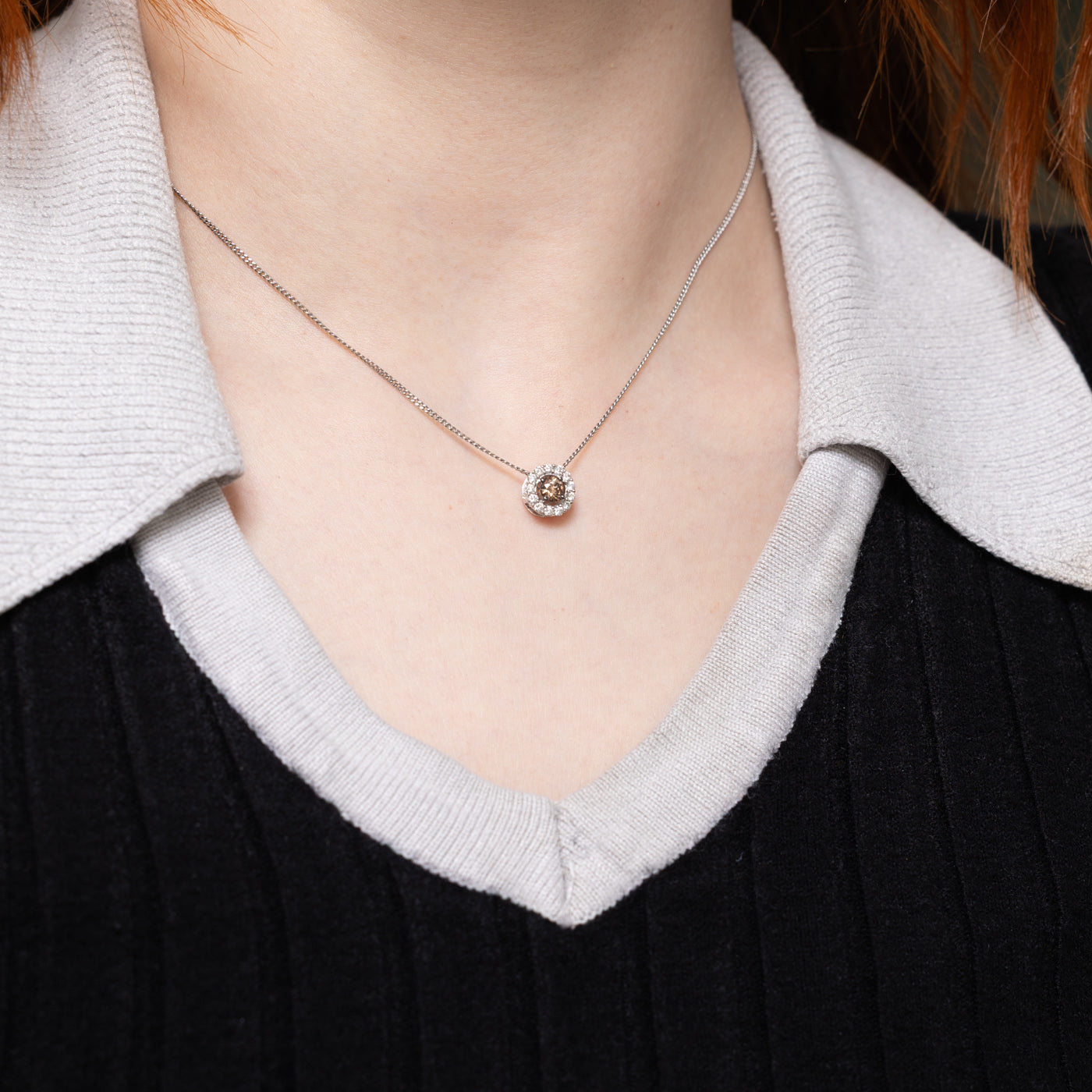‘Le Vian’ 14k Brown Diamond Halo Pendant | 0.49ctw