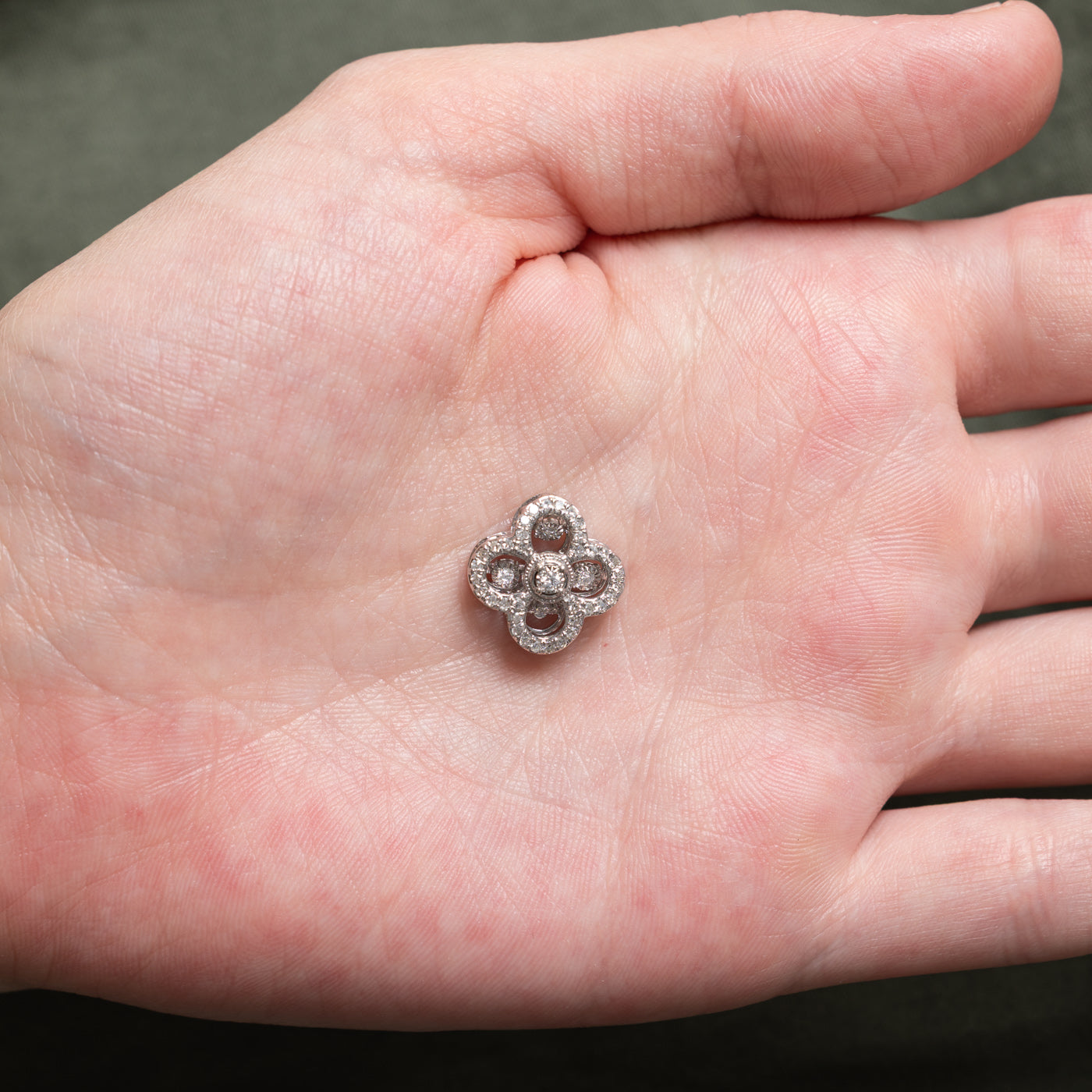 10k Diamond Milgrain Clover Pendant | 0.10ctw