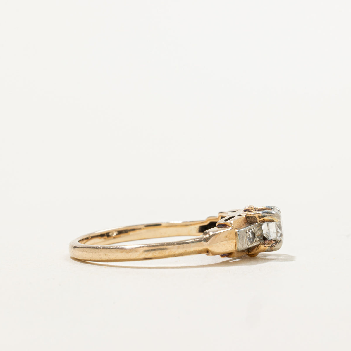 10k Diamond Accented Textured Ring | 0.32ctw | SZ 5.5