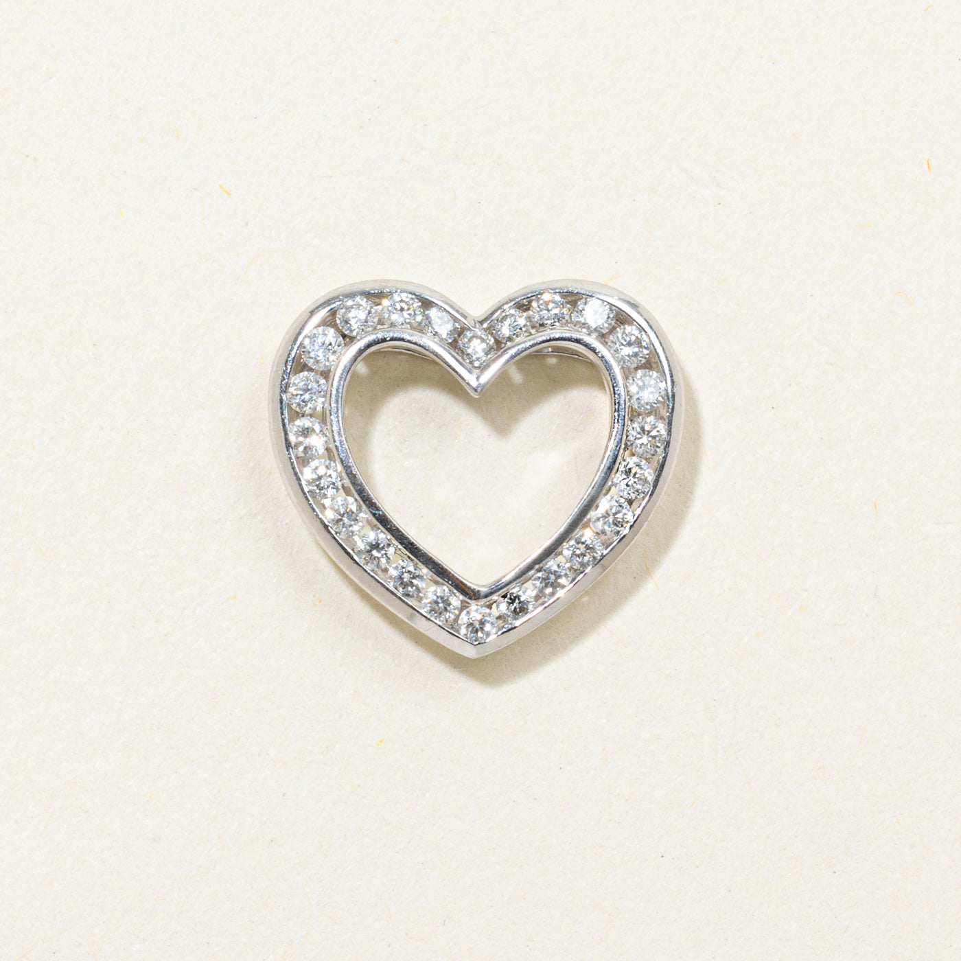 14k White Gold Diamond Heart Pendant | 0.19ctw