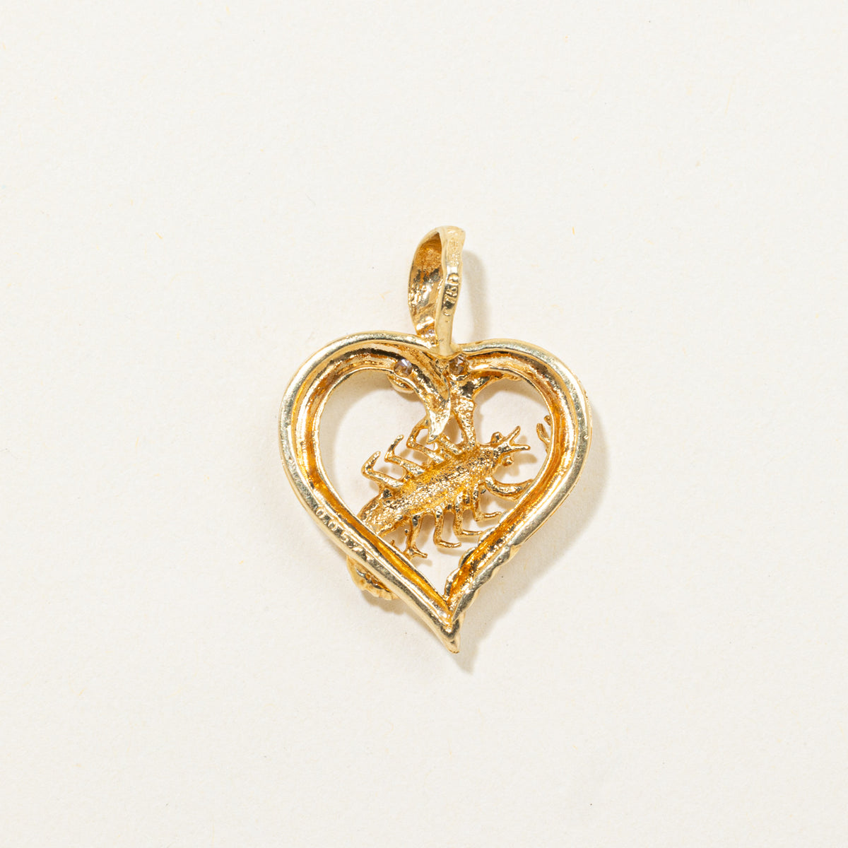 18k Diamond Scorpio Heart Pendant | 0.03ctw