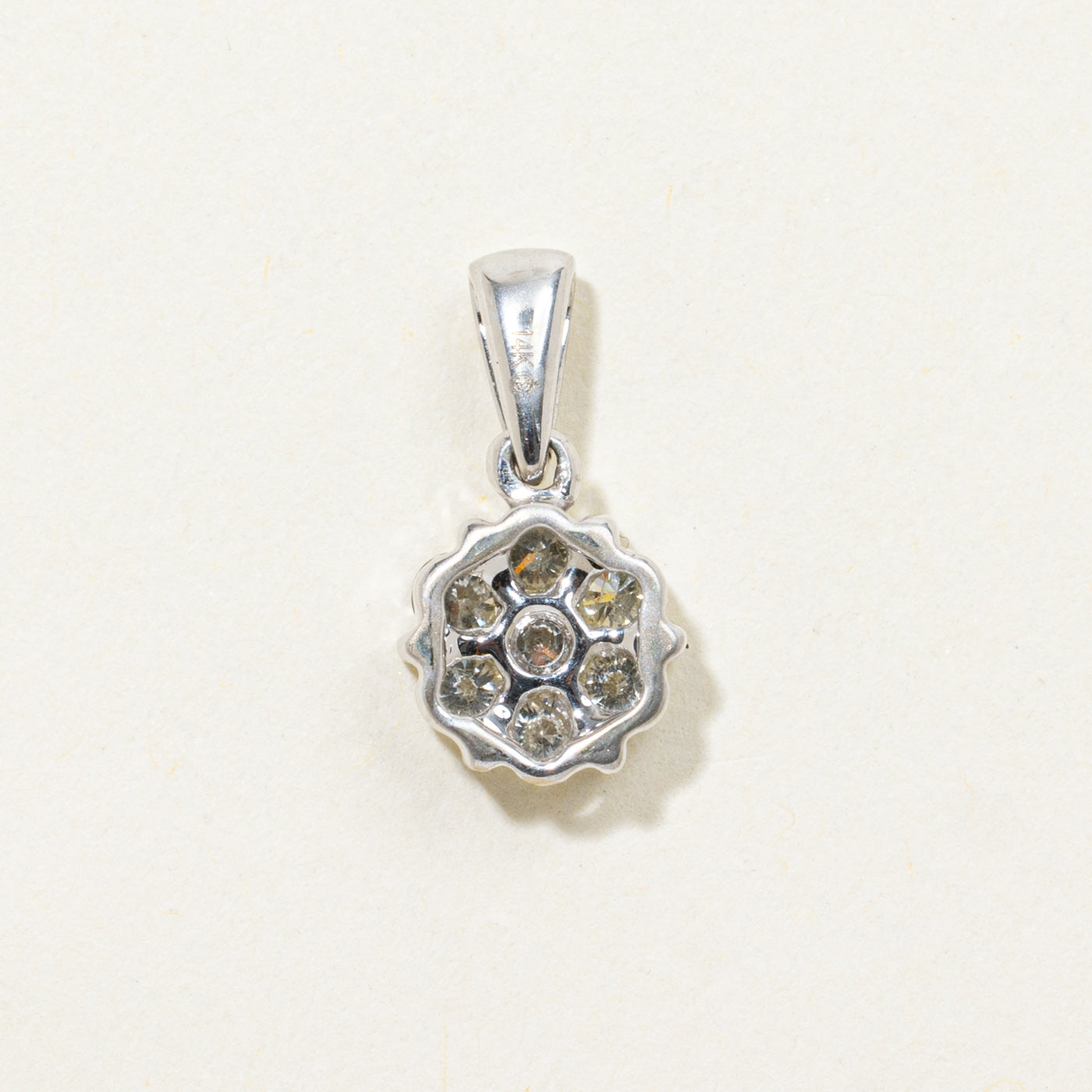 14k Diamond Cluster Pendant | 0.35ctw