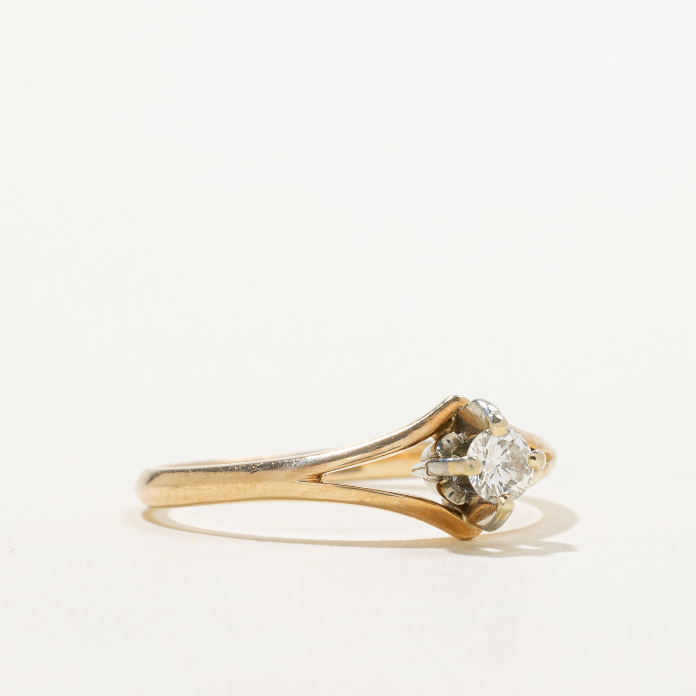 14k Solitaire Diamond Rhombus Ring | 0.20ct | SZ 9