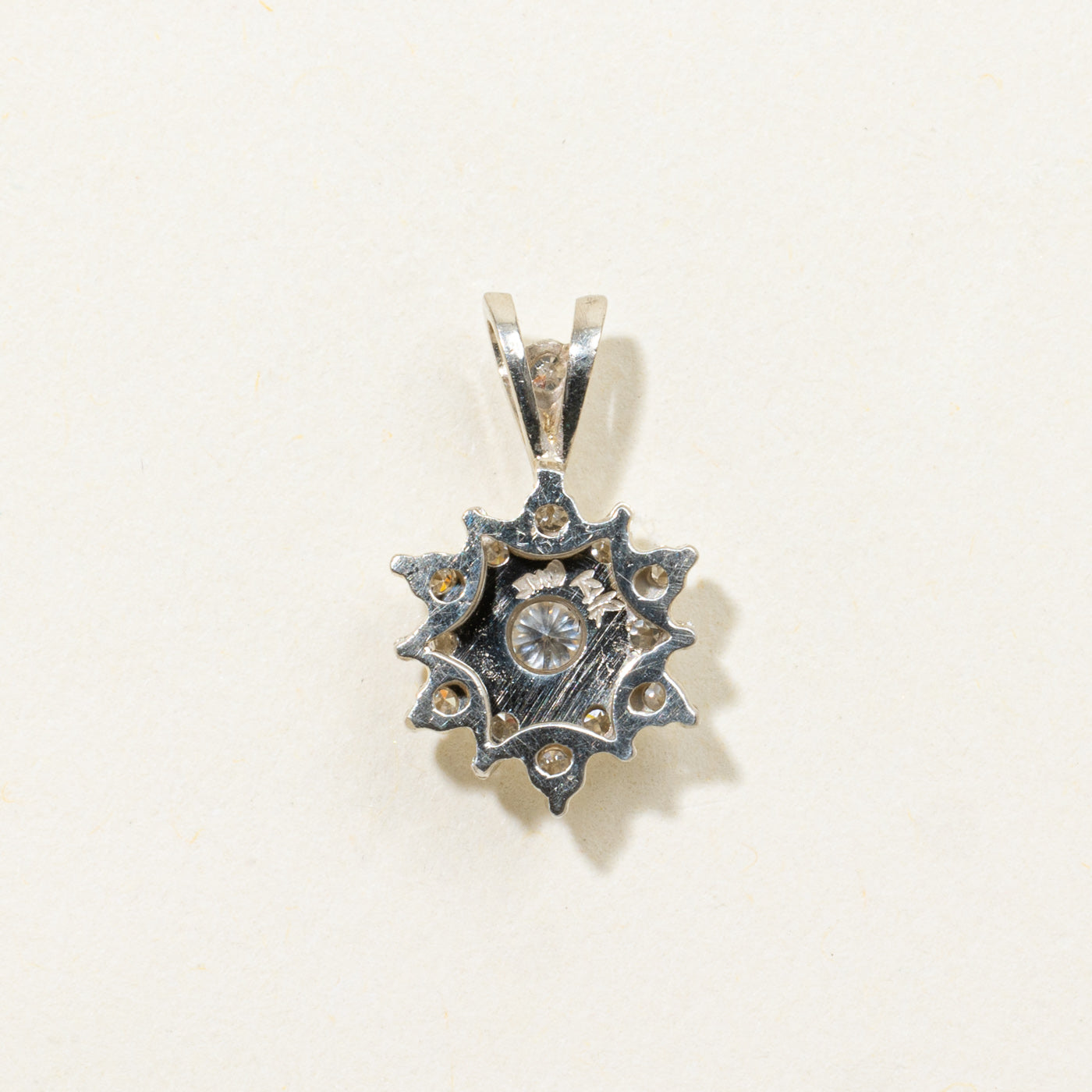 14k Diamond Petal Cluster Pendant | 0.26ctw