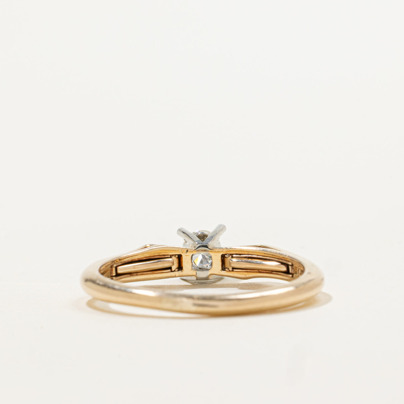 14k Solitaire High Set Diamond Ring | 0.15ct | SZ 6.5