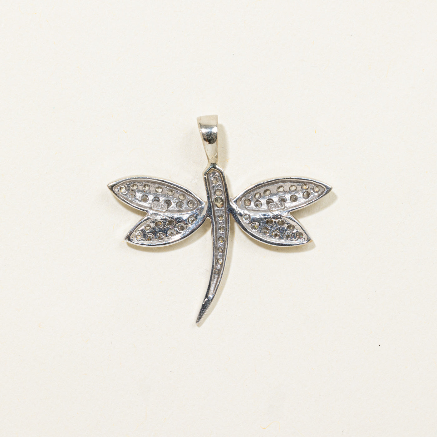 14k Diamond Dragonfly Pendant | 0.46ctw