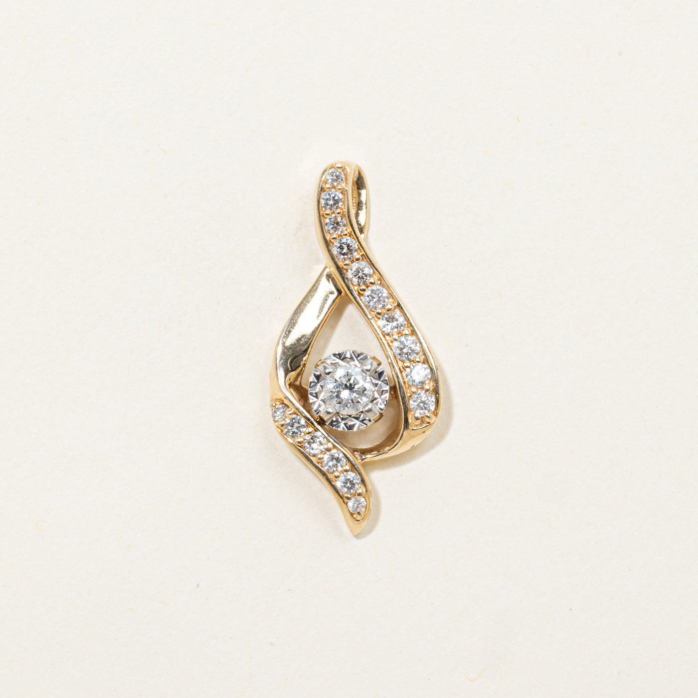 14k Diamond Abstract Pendant | 0.29ctw
