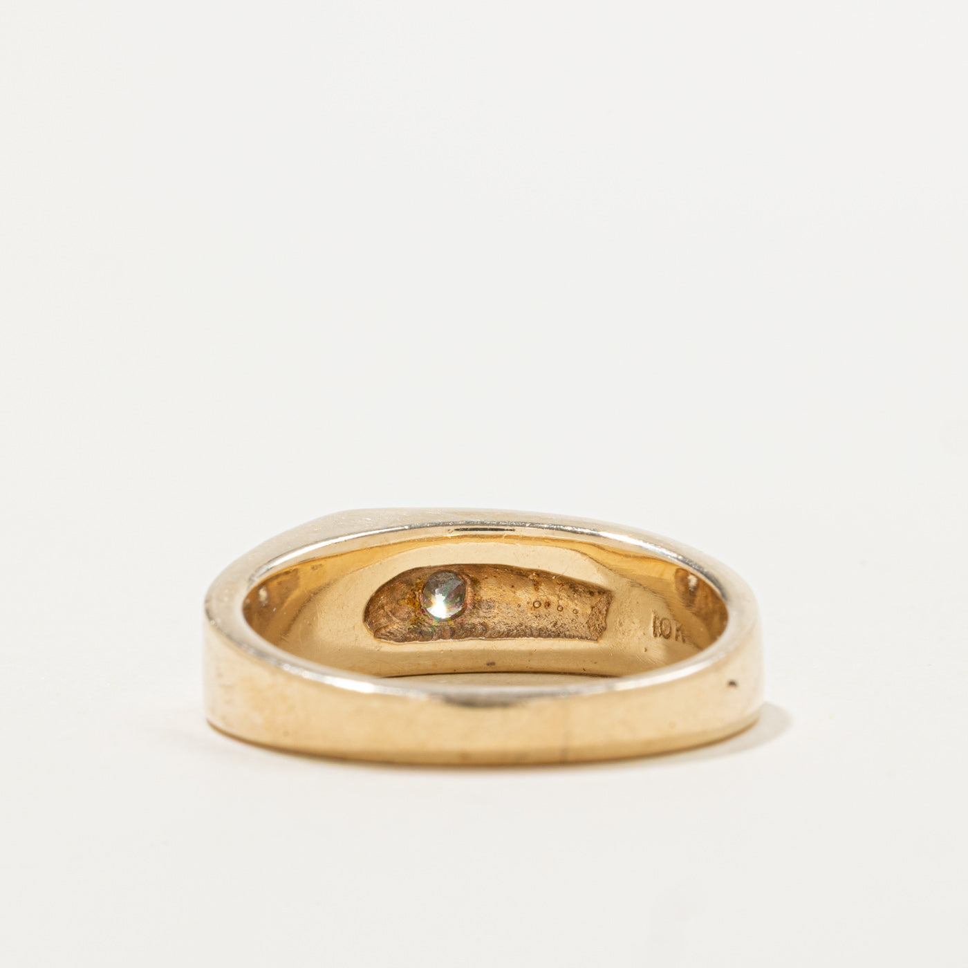 10k Side Set Diamond Grooved Ring | 0.25ct | SZ 10