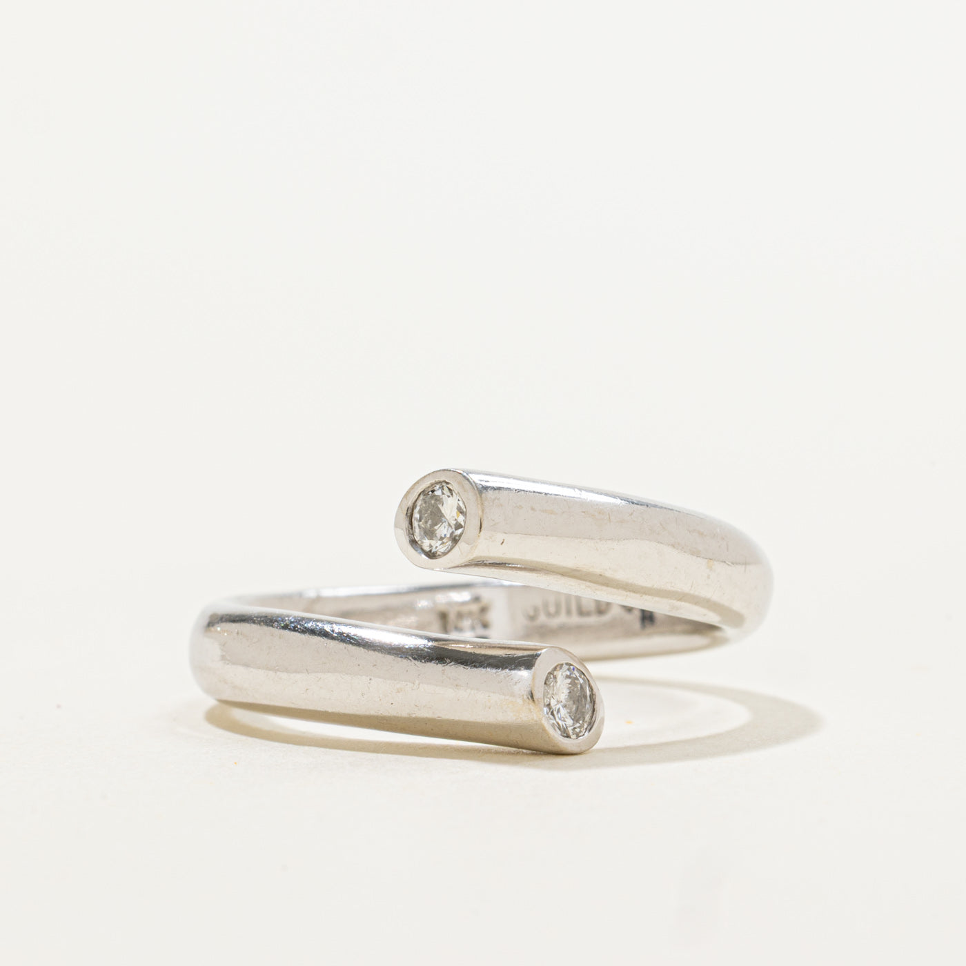 14k Two Stone Diamond Bypass Ring | 0.15ctw | SZ 6.75