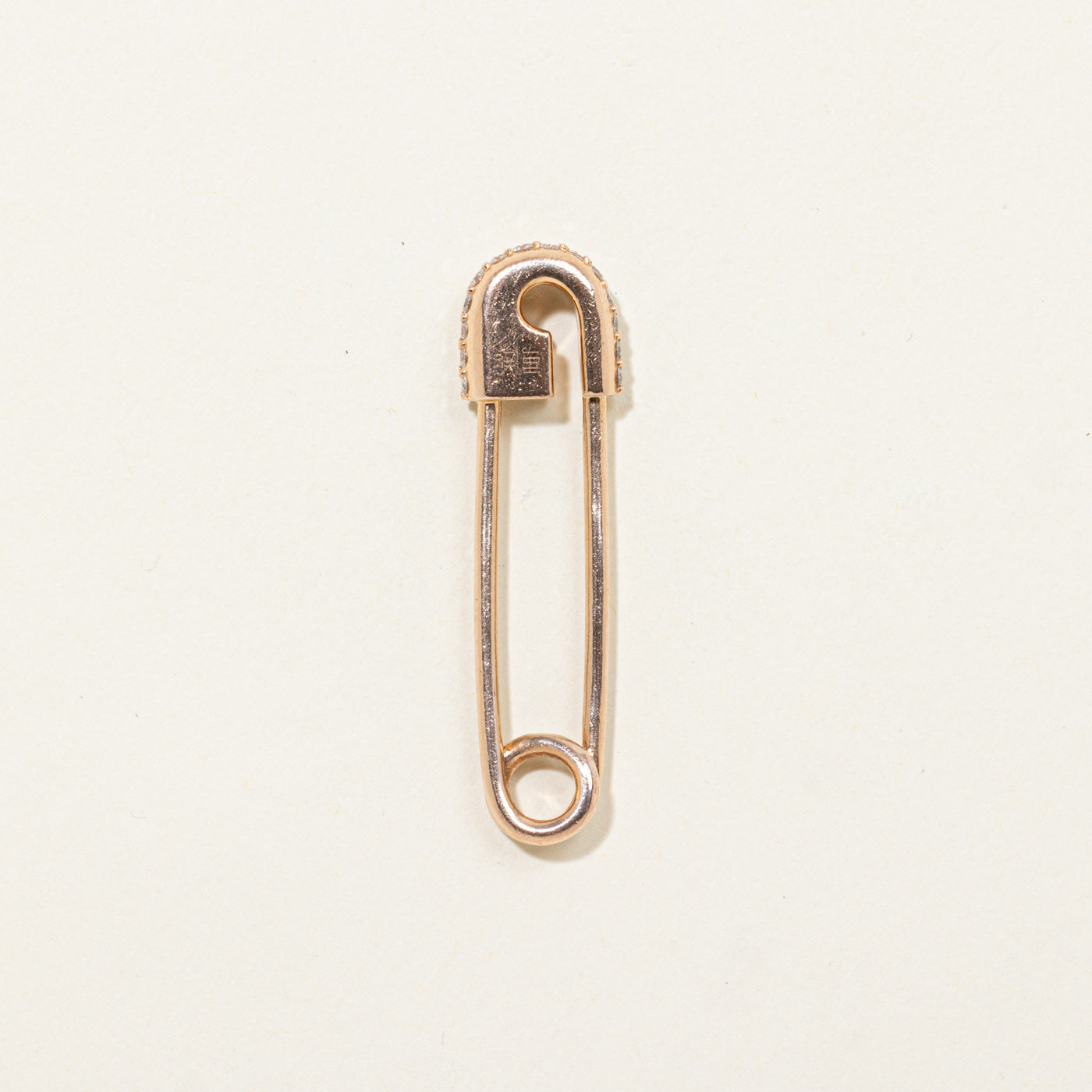 14k Diamond Safety Pin Pendant | 0.90ctw