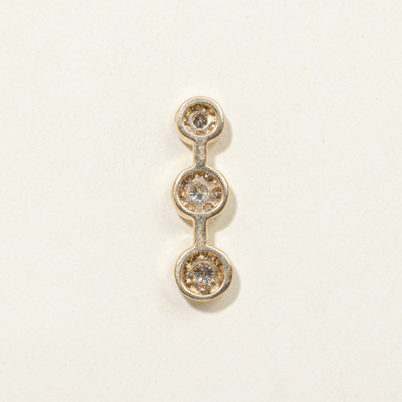 14k Diamond Multi Cluster Drop Pendant | 0.66ctw