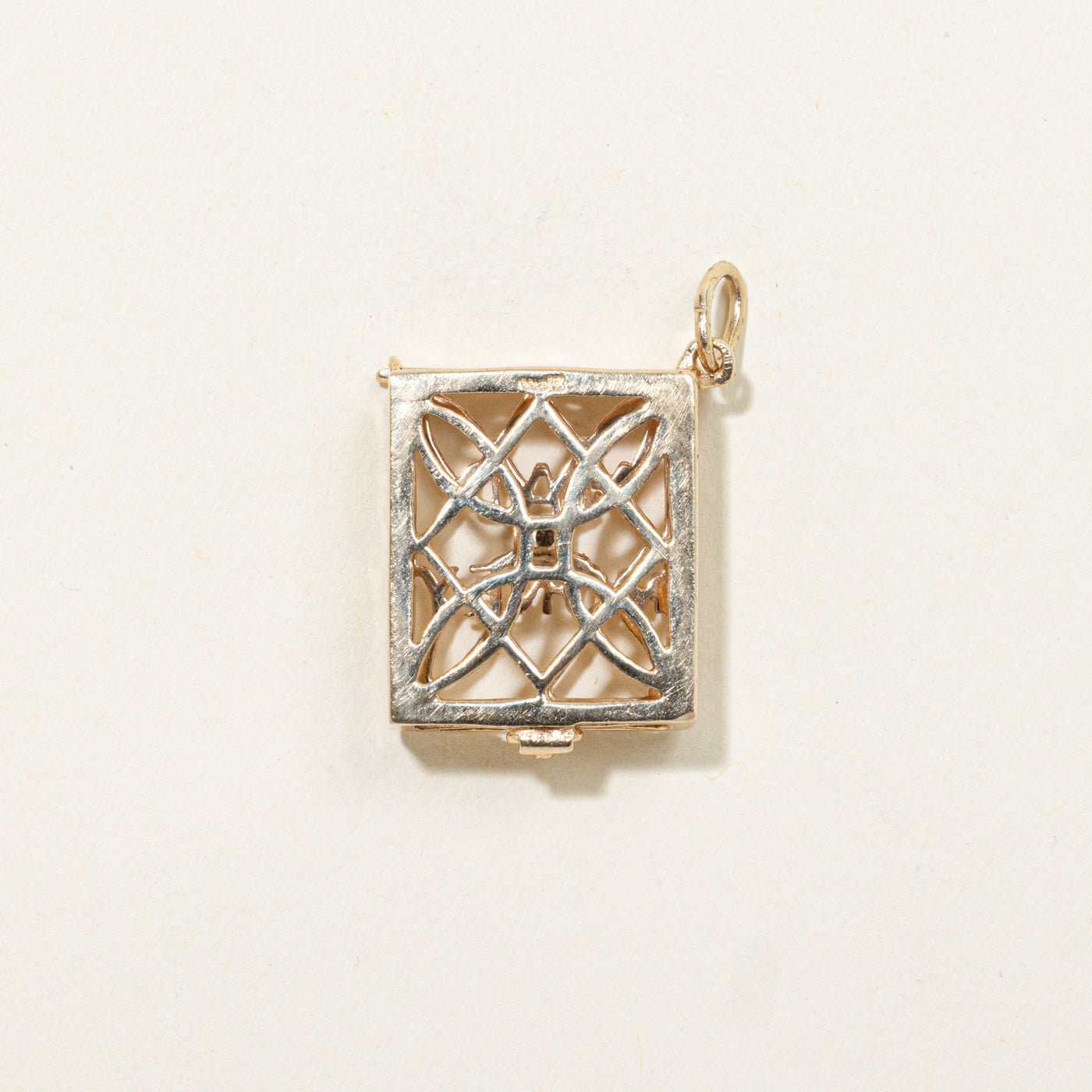 10k Diamond "Mad Money" Box Pendant | 0.03ctw