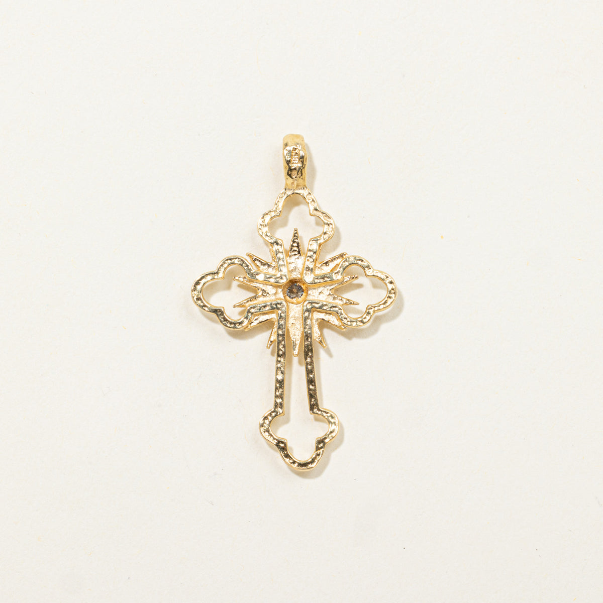 18k Diamond Ornate Cross Pendant | 0.09ctw