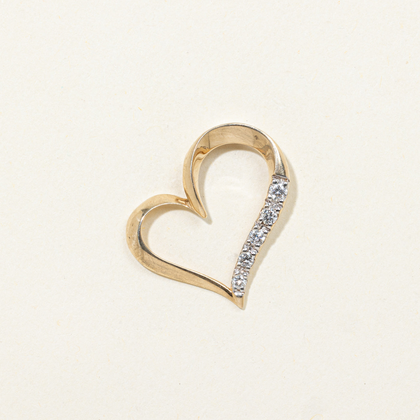10k Diamond Heart Pendant | 0.12ctw