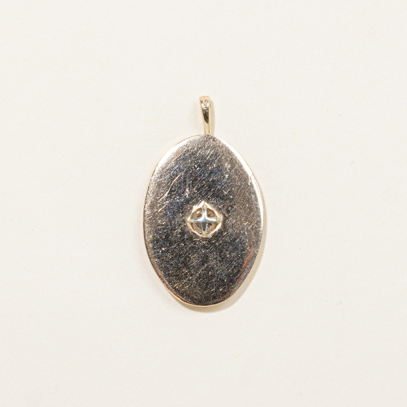 10k Diamond Accented Oval Pendant | 0.23ct VS2 I