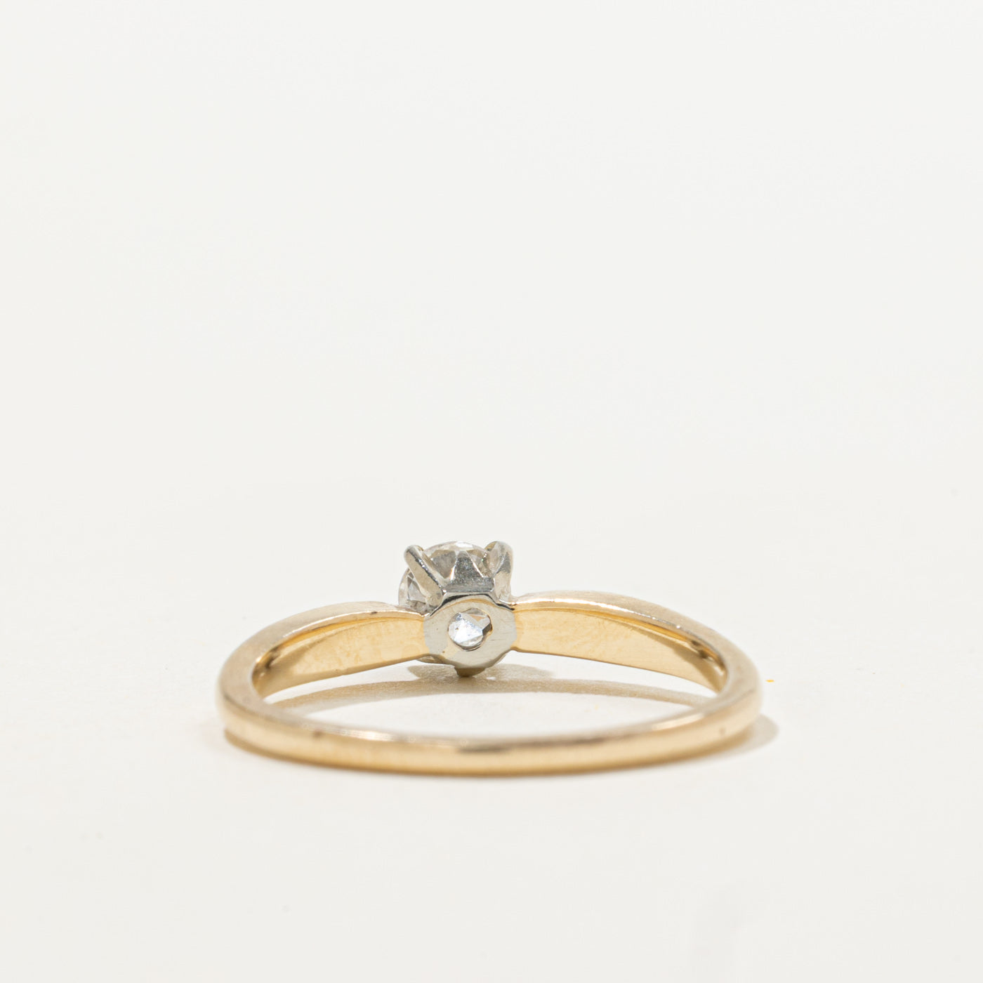 14k Solitaire Diamond Reverse Tapered Ring | 0.22ct | SZ 5