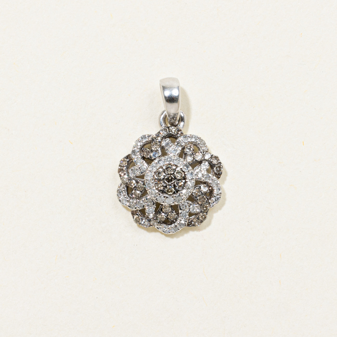 10k Diamond Floral Cluster Pendant | 0.06ctw