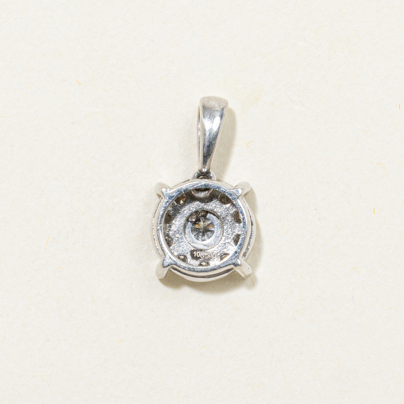 10k Illusion Set Diamond Halo Pendant | 0.21ctw