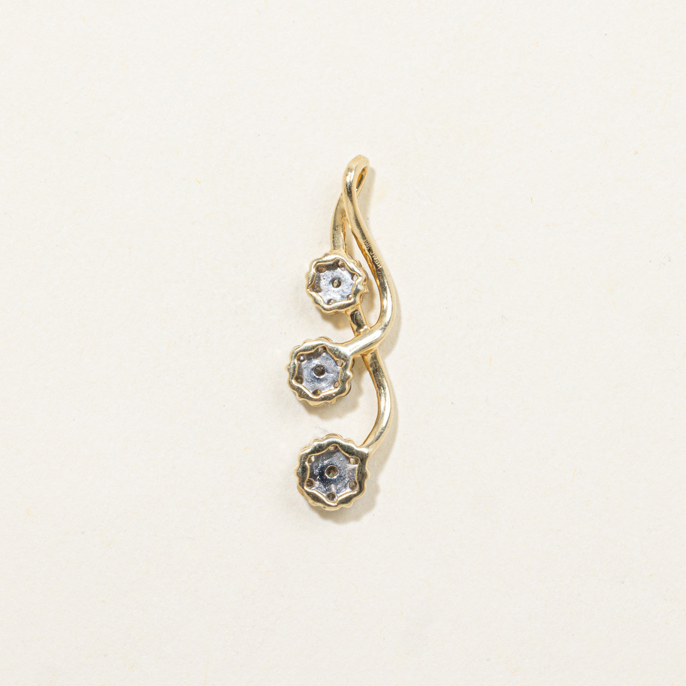 10k Diamond Multi Cluster Drop Pendant | 0.22ctw