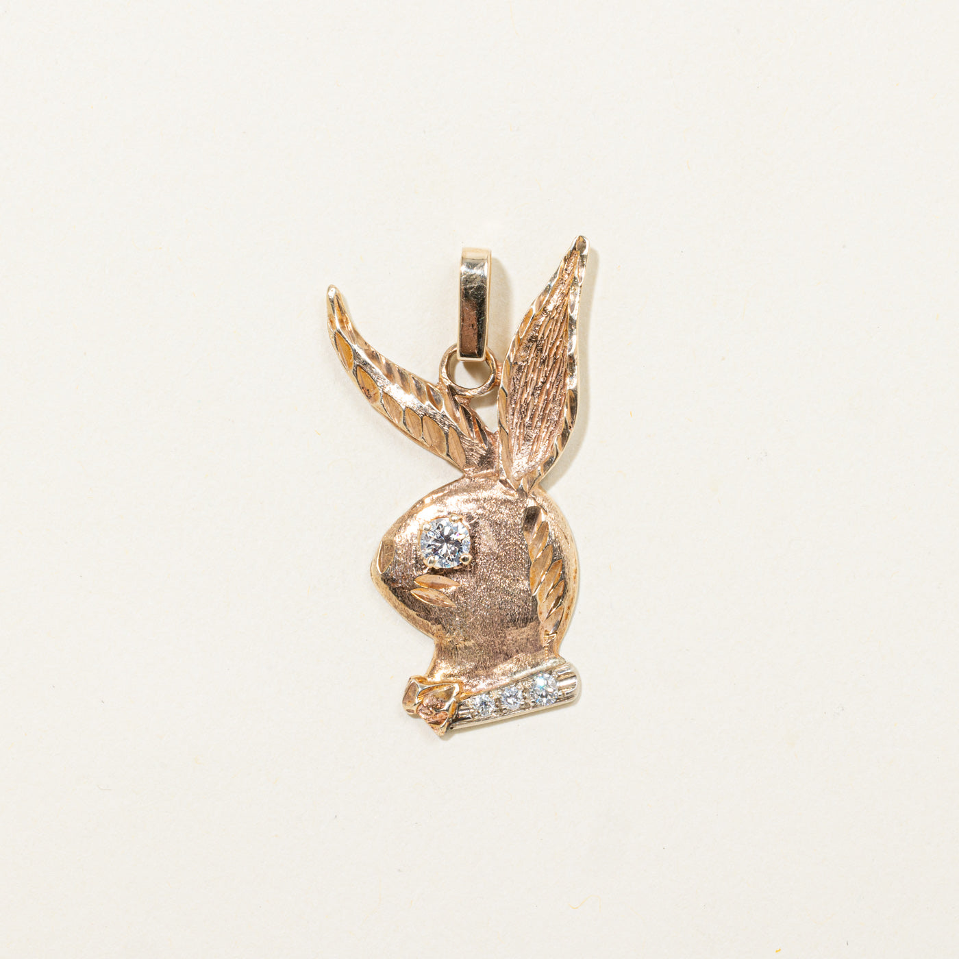 10k Diamond Playboy Bunny Pendant | 0.27ctw