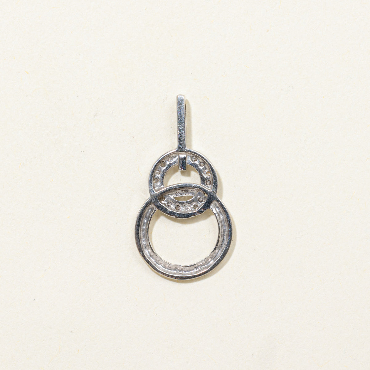 10k Diamond Circular Drop Pendant | 0.02ctw