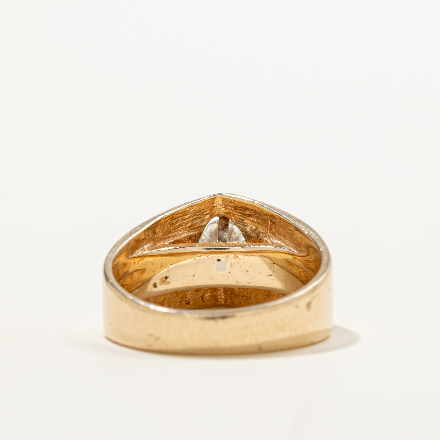 14k Solitaire Diamond Pointed Tapered Ring | 0.33ct VS2 G | SZ 6.75