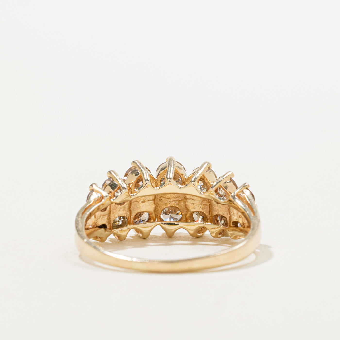 14k Double Row Brown Diamond Ring | 1.42ctw | SZ 8.5