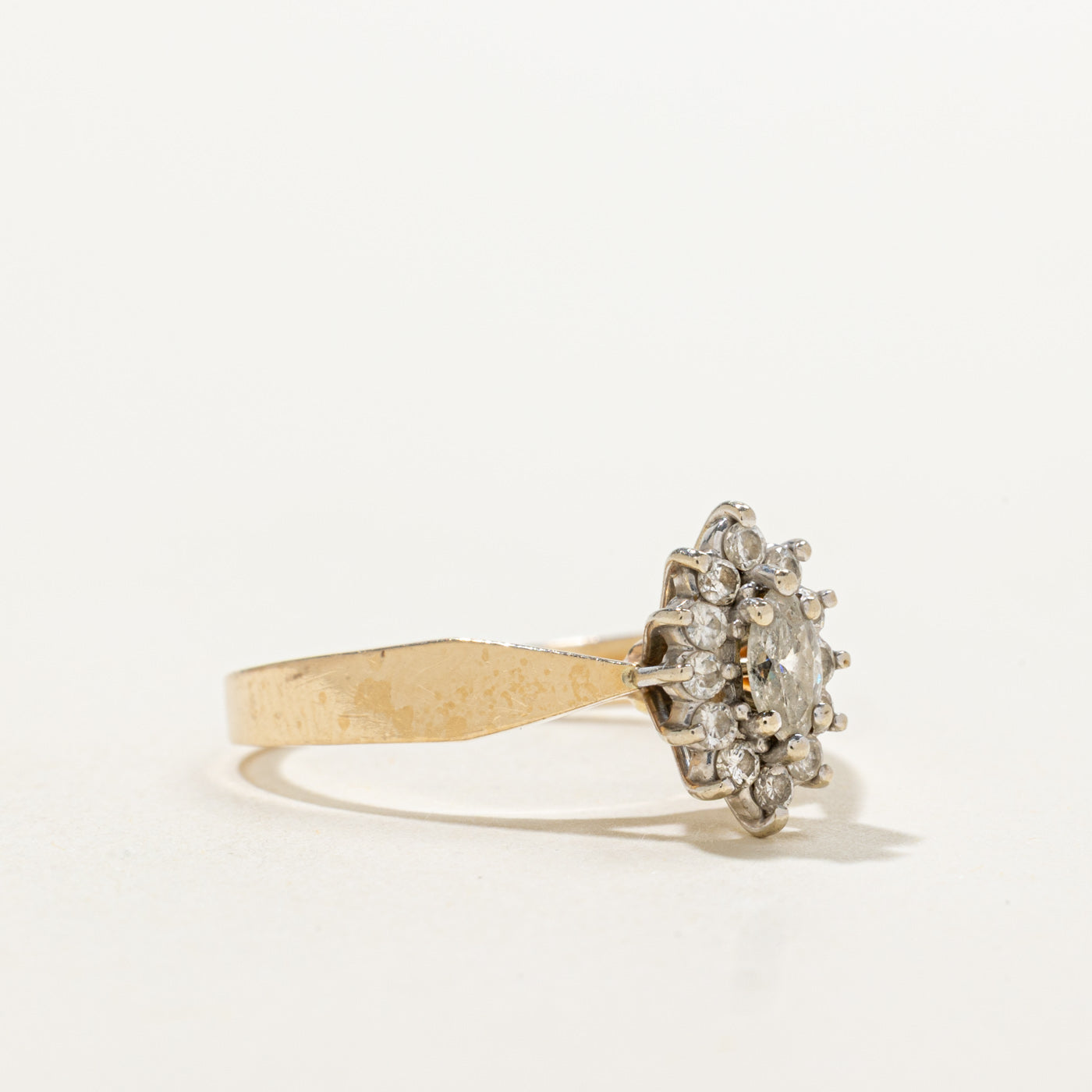 14k Marquise Cut Diamond Petal Halo Ring | 0.27ctw | SZ 6