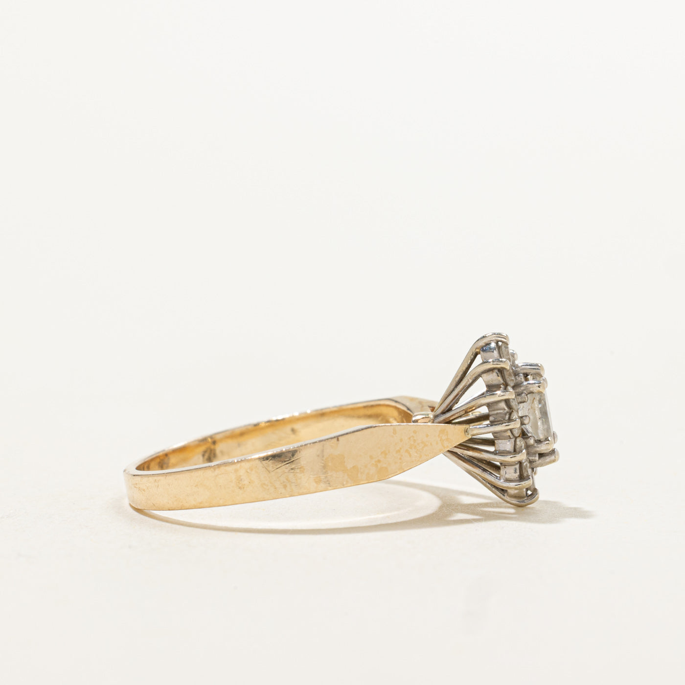 14k Marquise Cut Diamond Petal Halo Ring | 0.27ctw | SZ 6