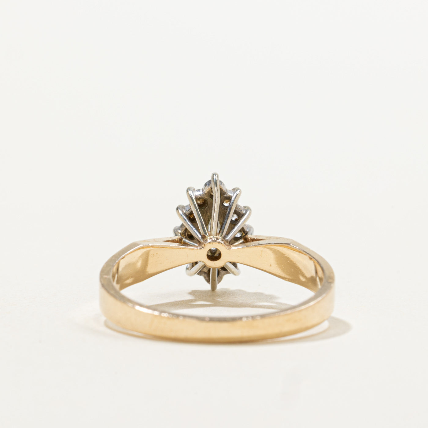 14k Marquise Cut Diamond Petal Halo Ring | 0.27ctw | SZ 6