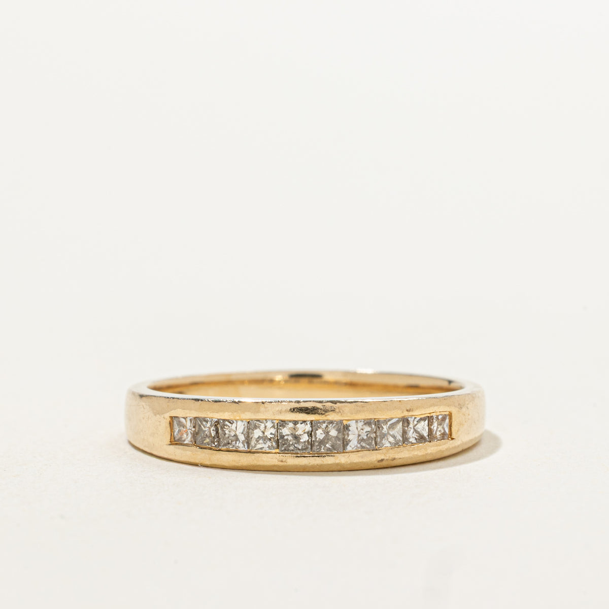 14k Semi Eternity Princess Cut Diamond Band | 0.25ctw | 3.85mm | SZ 7.25