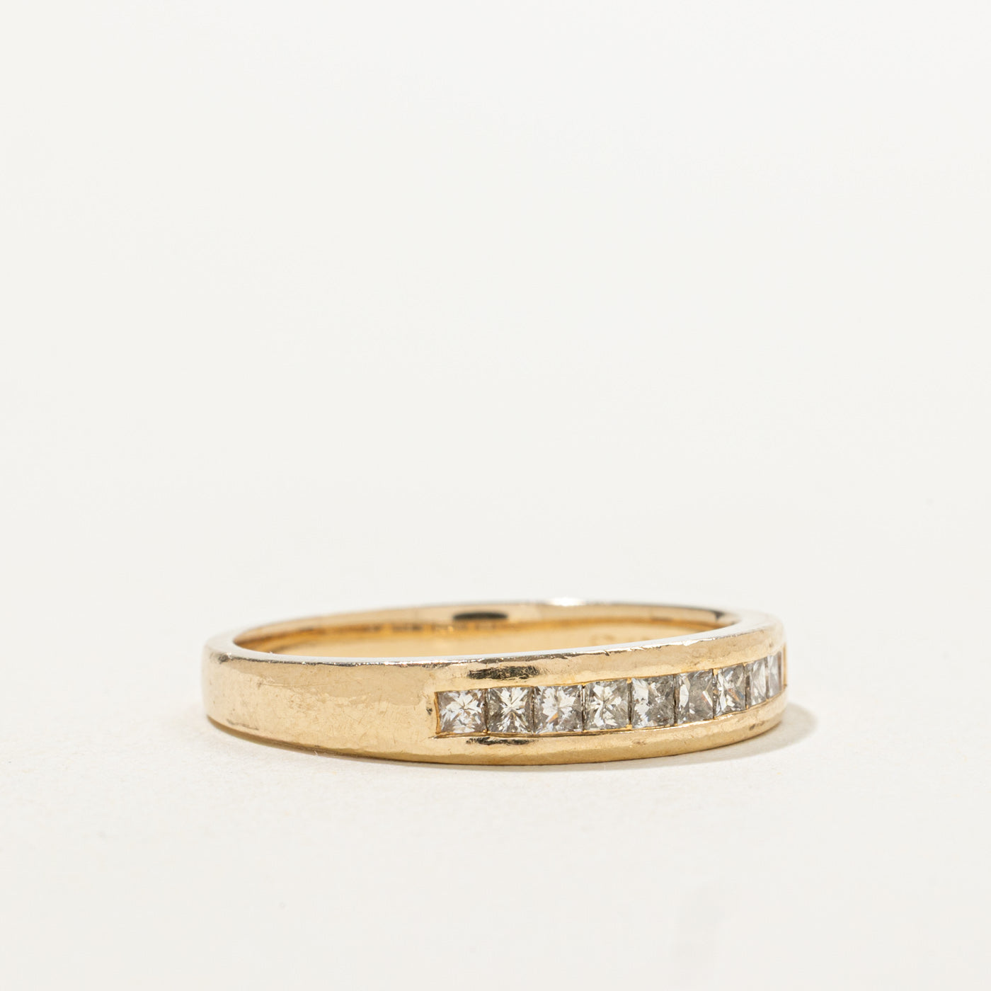 14k Semi Eternity Princess Cut Diamond Band | 0.25ctw | 3.85mm | SZ 7.25
