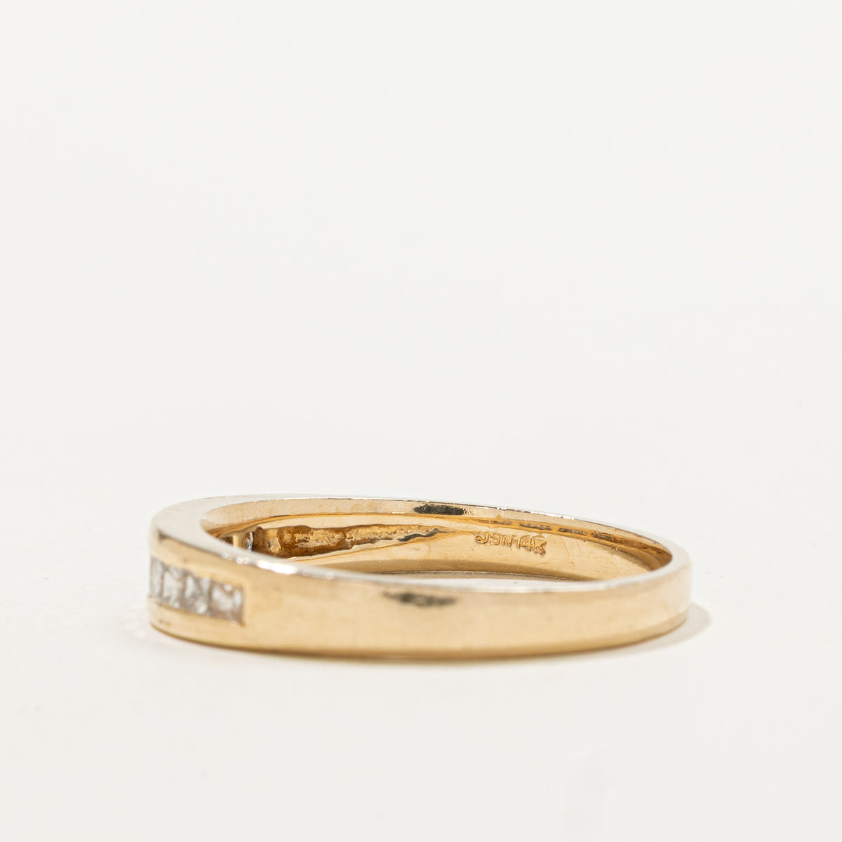 14k Semi Eternity Princess Cut Diamond Band | 0.25ctw | 3.85mm | SZ 7.25