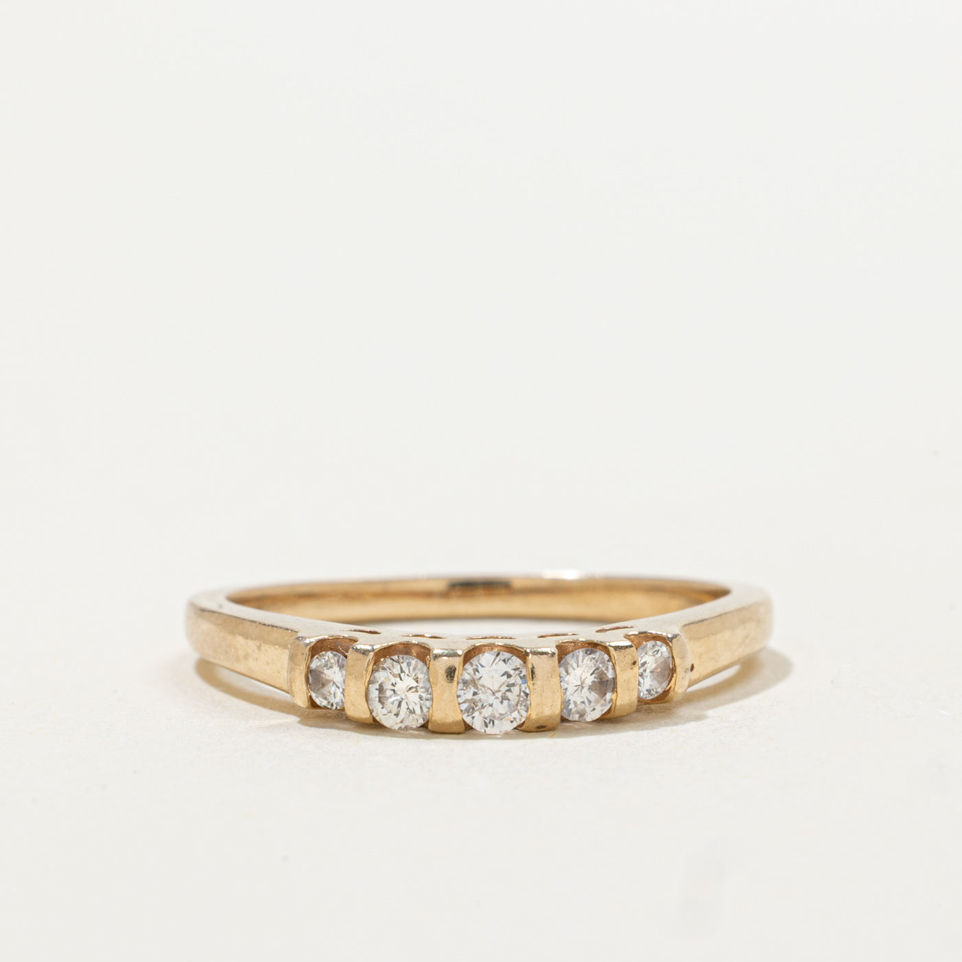 14k Five Stone Diamond Band | 0.21ctw | 2.80mm | SZ 6.75