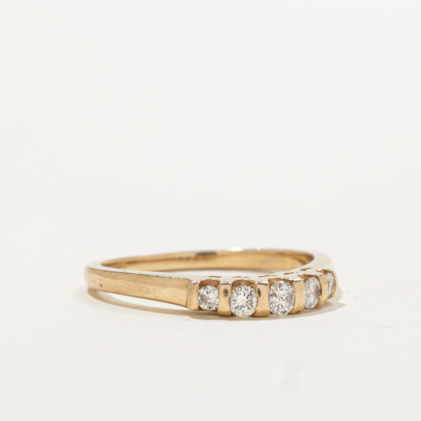 14k Five Stone Diamond Band | 0.21ctw | 2.80mm | SZ 6.75