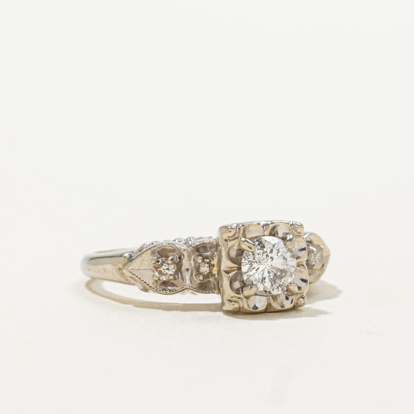 14k Illusion Set Diamond Ornate Ring | 0.41ctw | SZ 6.5
