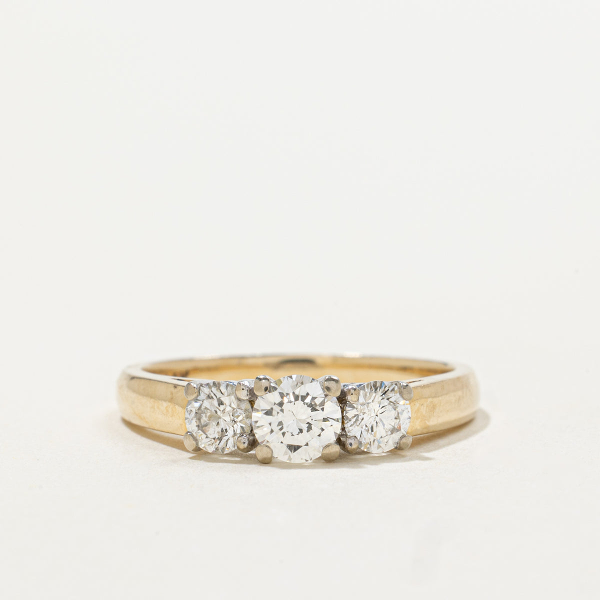 14k Three Stone Diamond Engagement Ring | 0.66ctw | SZ 5.75
