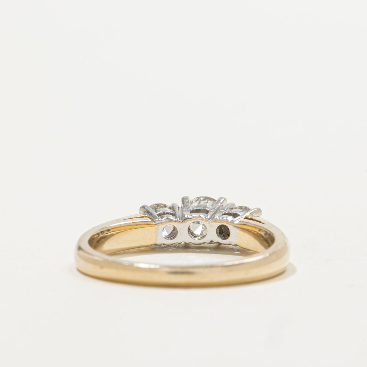 14k Three Stone Diamond Engagement Ring | 0.66ctw | SZ 5.75