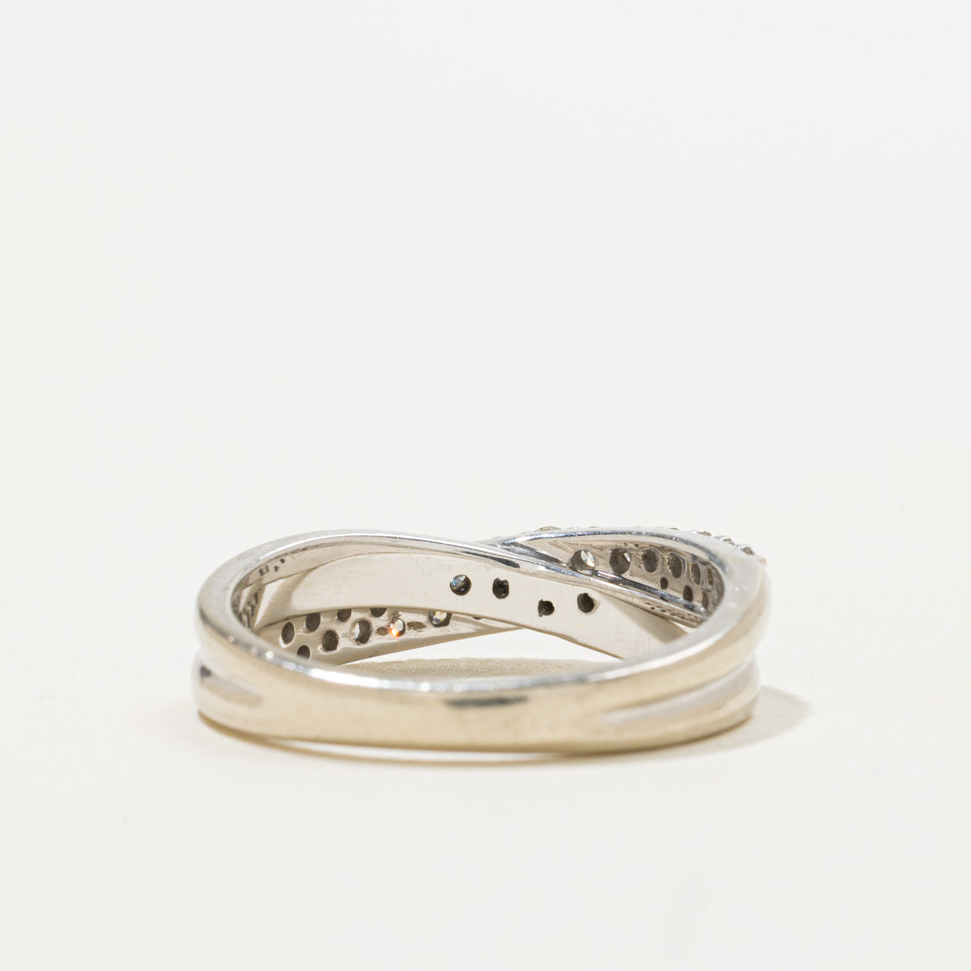 14k Multi Row Semi Eternity Diamond Crossover Ring | 0.56ctw | SZ 7