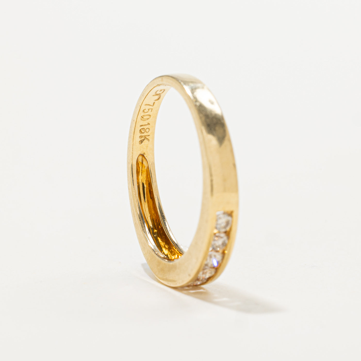 18k Semi Eternity Channel Set Diamond Band | 0.20ctw | 3.20mm | SZ 4.75