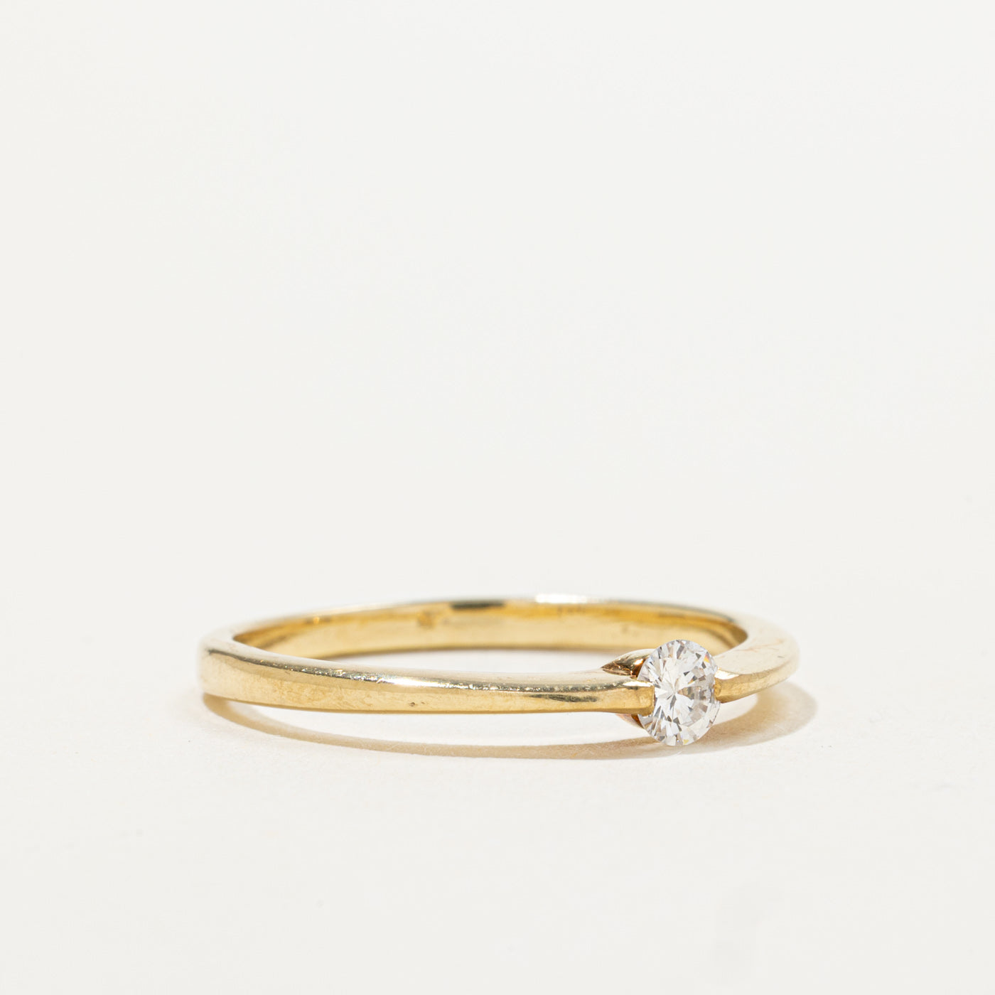 18k Solitaire Diamond Petite Ring | 0.16ct | SZ 6.75