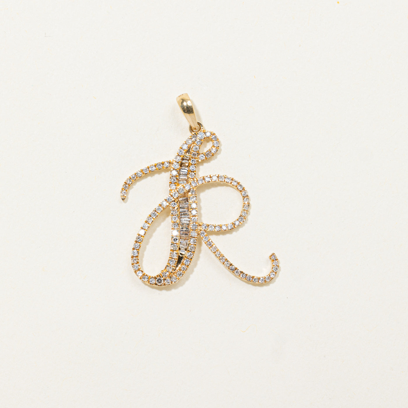 18k Diamond "K" Initial Pendant | 0.17ctw
