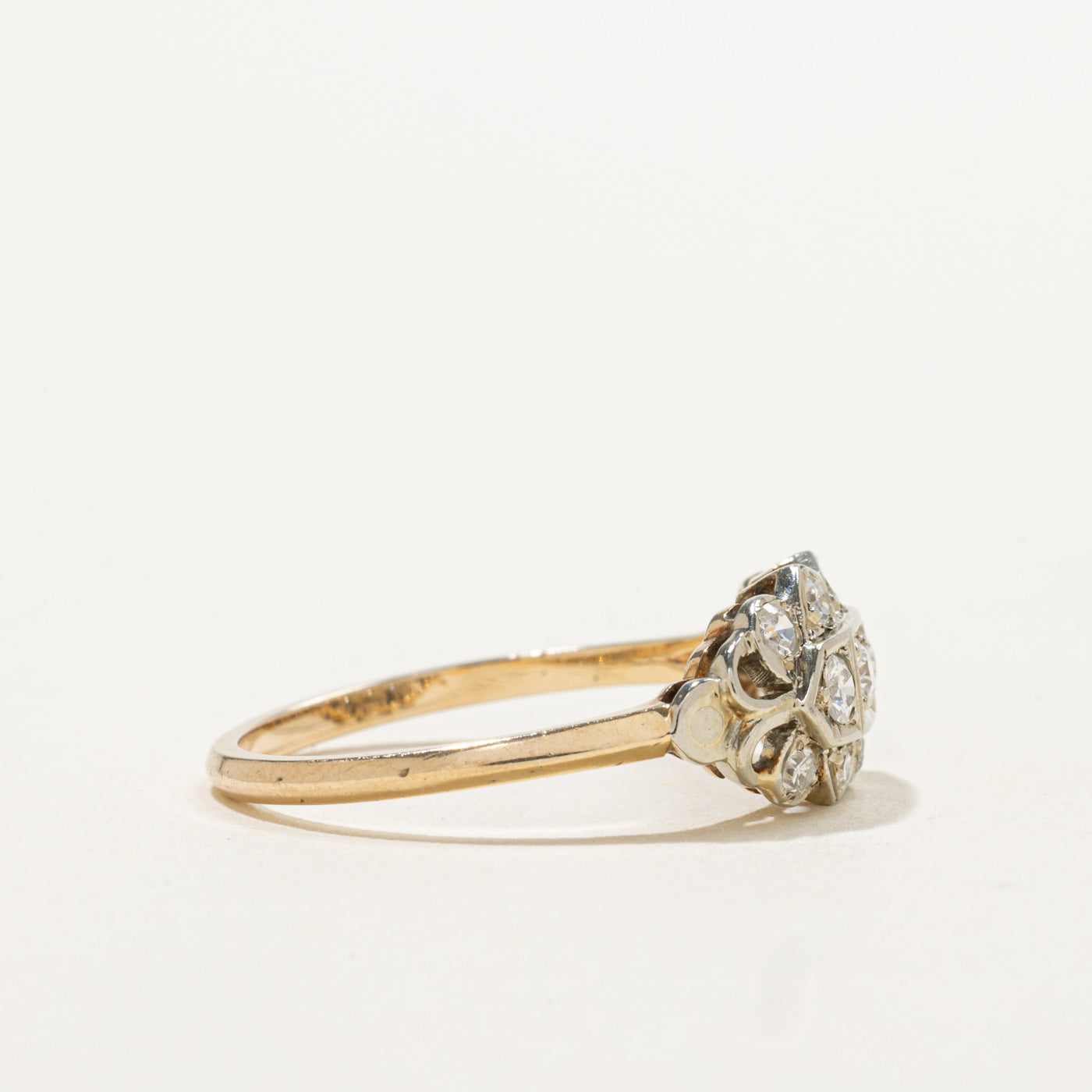 Three Stone Diamond Accented Panel Ring | 0.28ctw | SZ 6.75