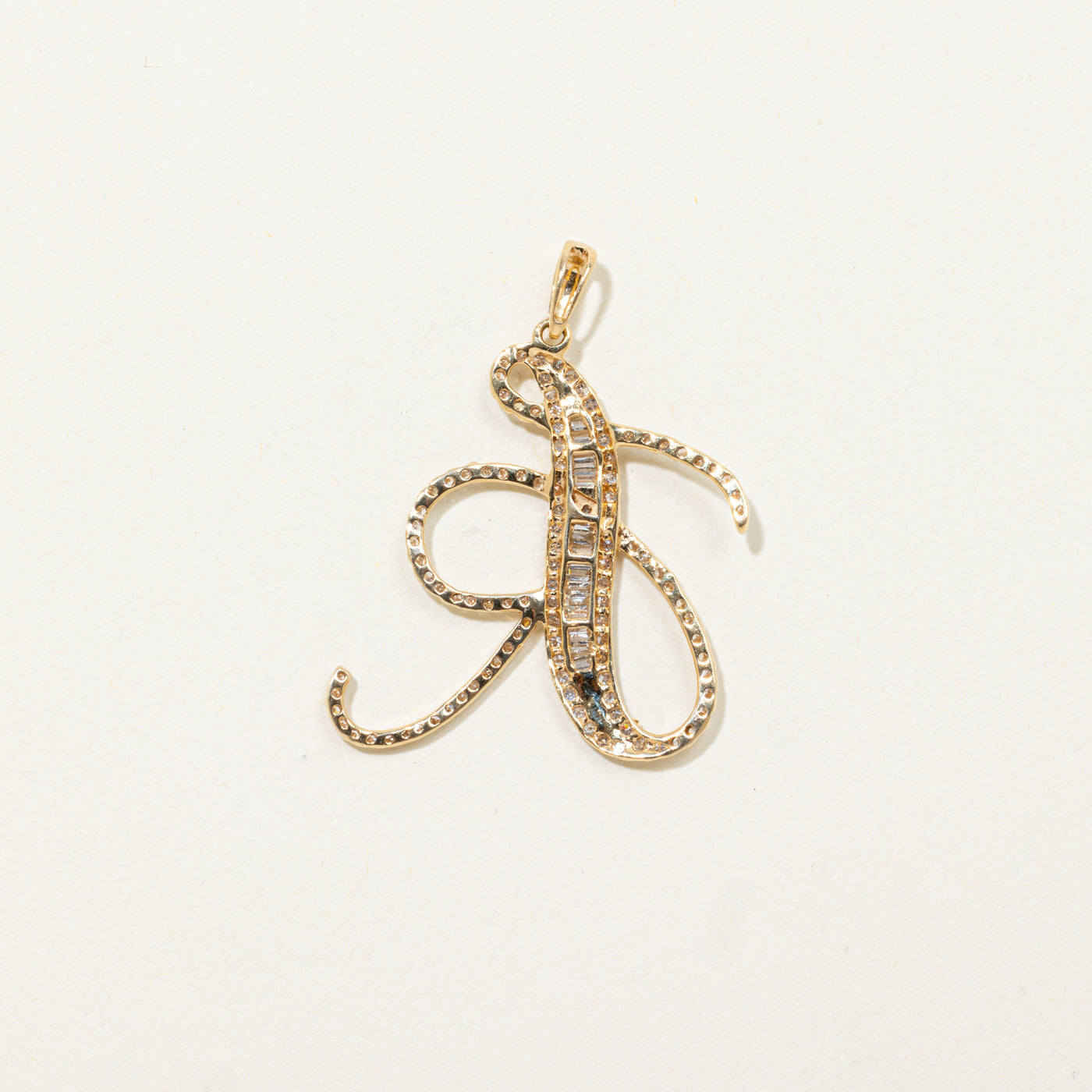 18k Diamond "K" Initial Pendant | 0.17ctw