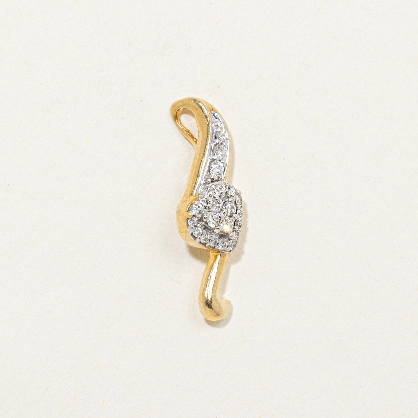 18k Diamond Heart Cluster Drop Pendant | 0.06ctw