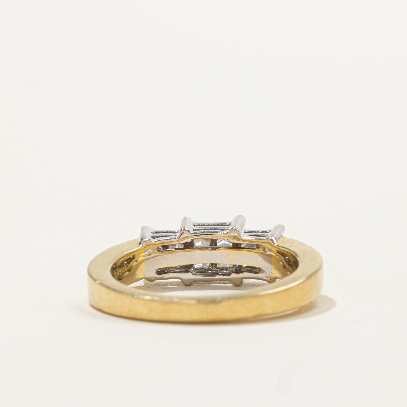 18k Invisible Set Three Stone Princess Cut Diamond Ring | 0.45ctw | SZ 5.75