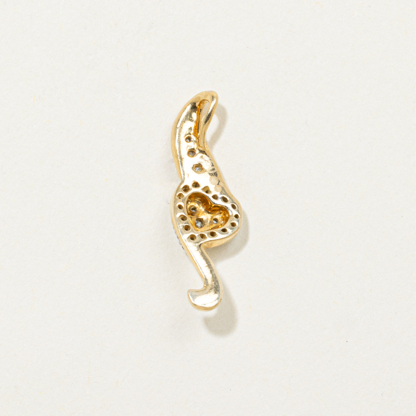 18k Diamond Heart Cluster Drop Pendant | 0.06ctw