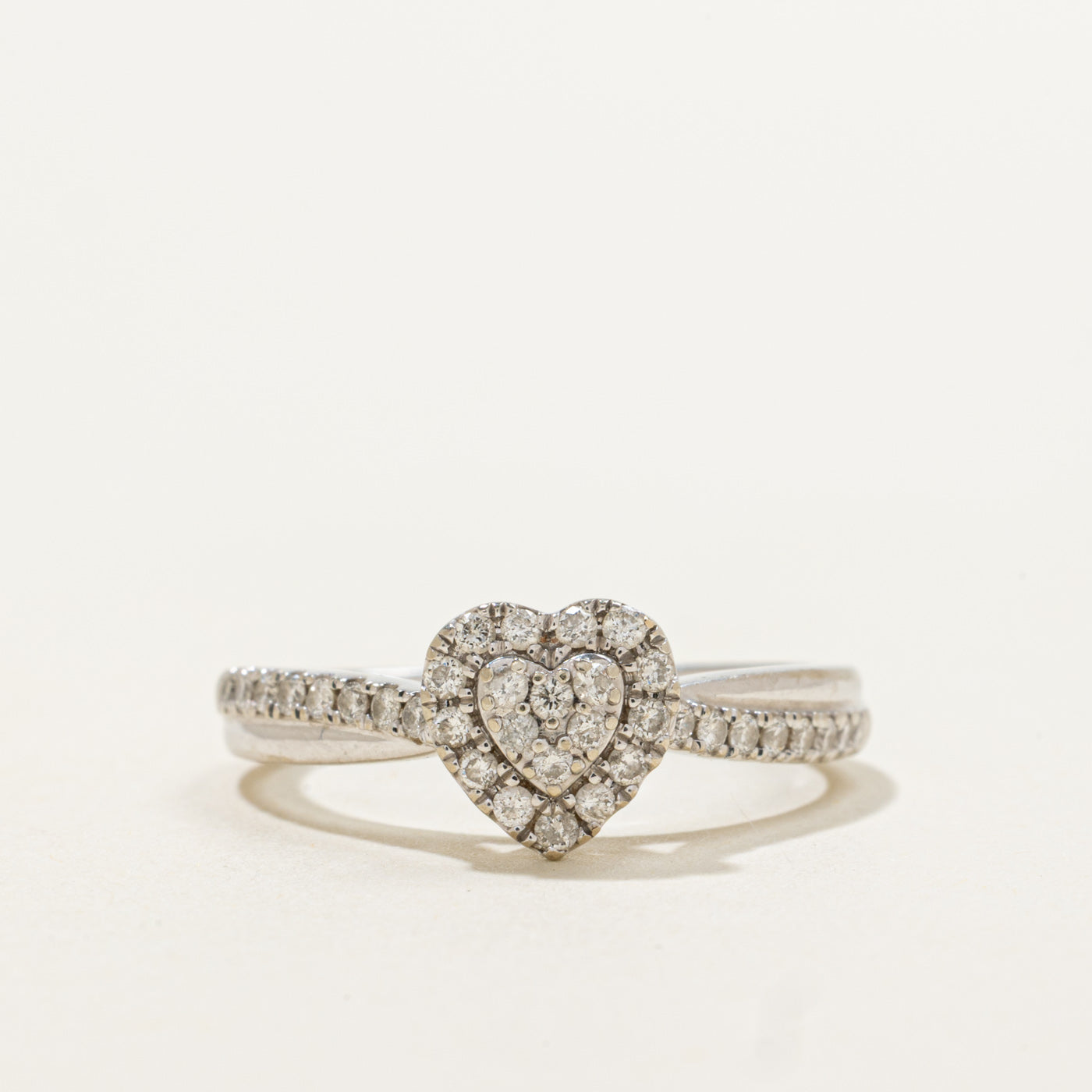 10k Diamond Cluster Heart Ring | 0.25ctw | SZ 7