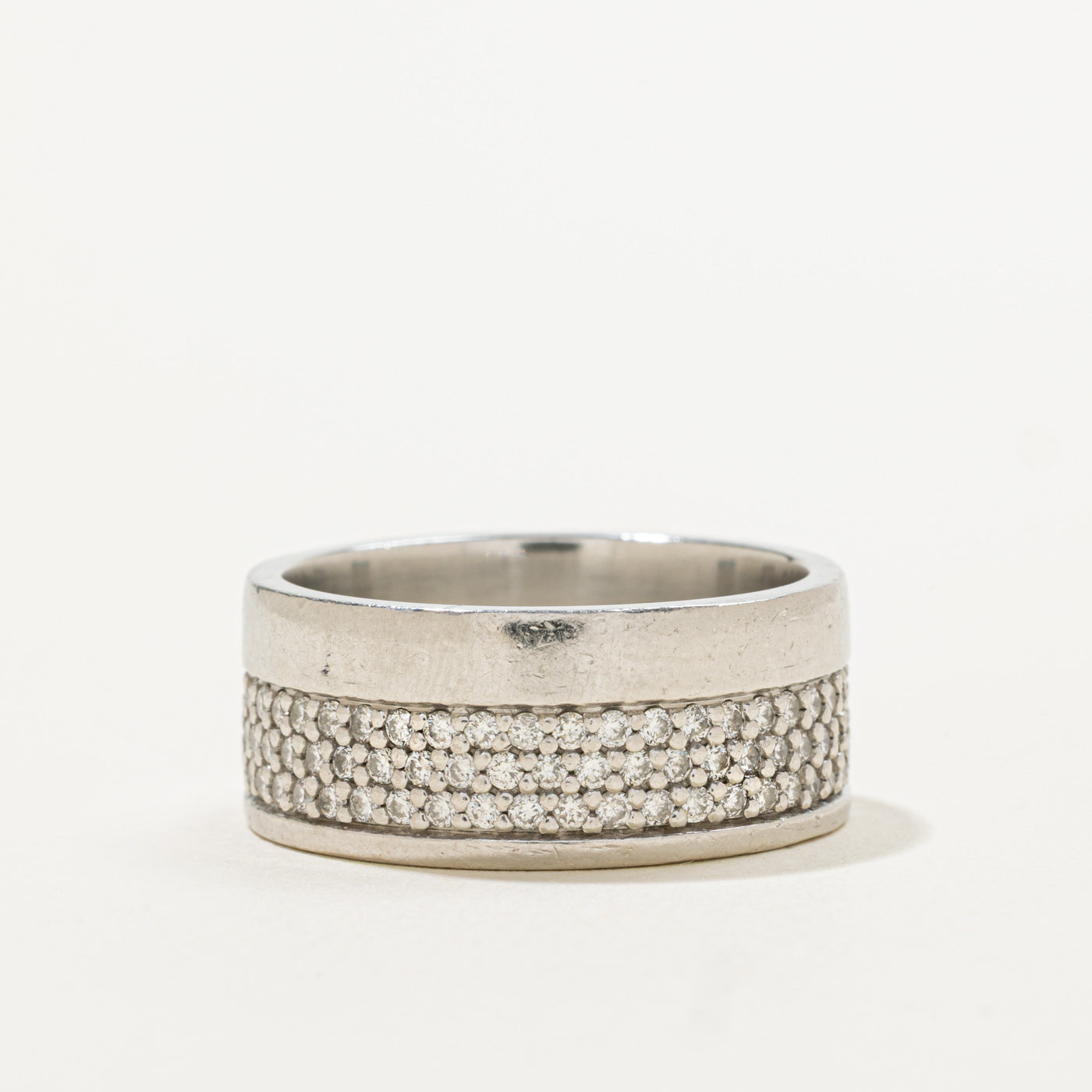 950 Platinum Multi Row Eternity Diamond Band | 0.55ctw | 10.00mm | SZ 10.75